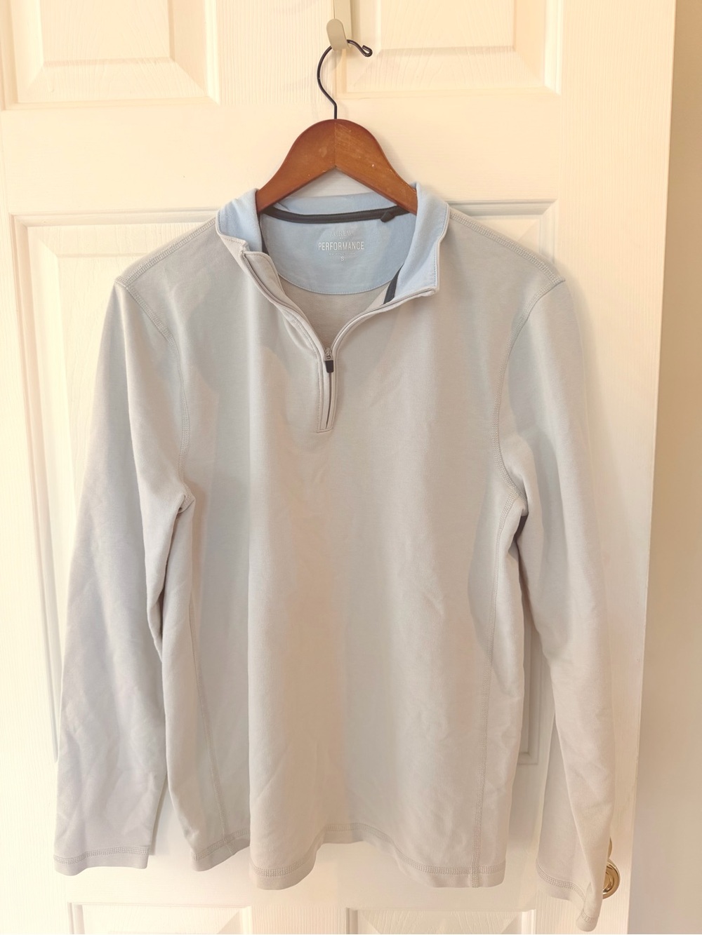 J. Crew Men's Light Gray Quarter-Zip Sweater